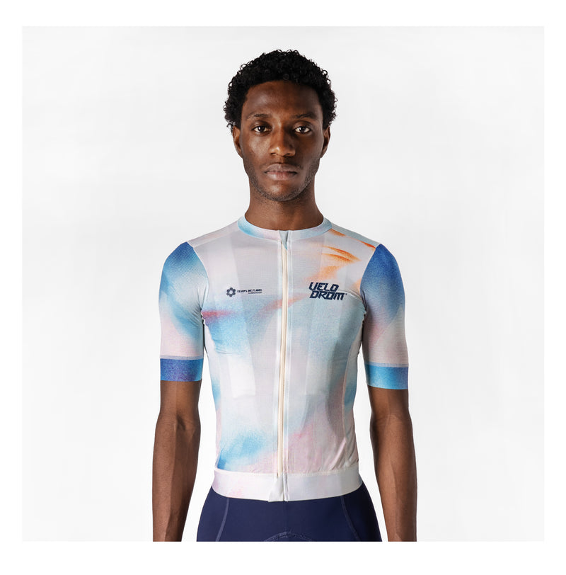 VELODROM Raceday 3.0 Temps de Flors 2025 Limited Edition Unisex Maglia ciclismo - Celeste /Light Red/Green