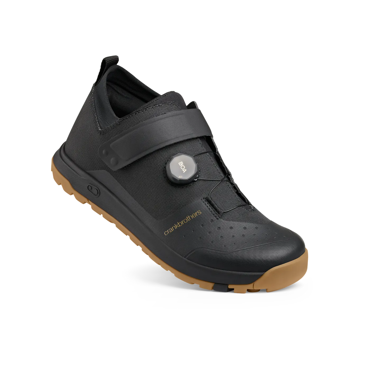 CRANK BROTHERS SHOES STAMP TRAIL BOA MTB/Gravel Cycling Shoes - BLACK/GOLD GUM OUTSOLE