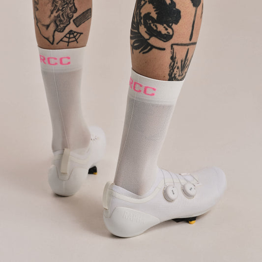 RAPHA RCC Pro Team Socks - WPK White/High-Vis Pink