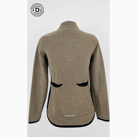 Café du Cycliste Women Long Sleeve Jersey - Taupe (Second life) — rear view