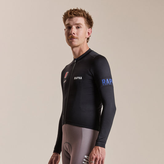 RAPHA Men Pro Team Long Sleeve Midweight Jersey Novantasei - BBL Black/Blue