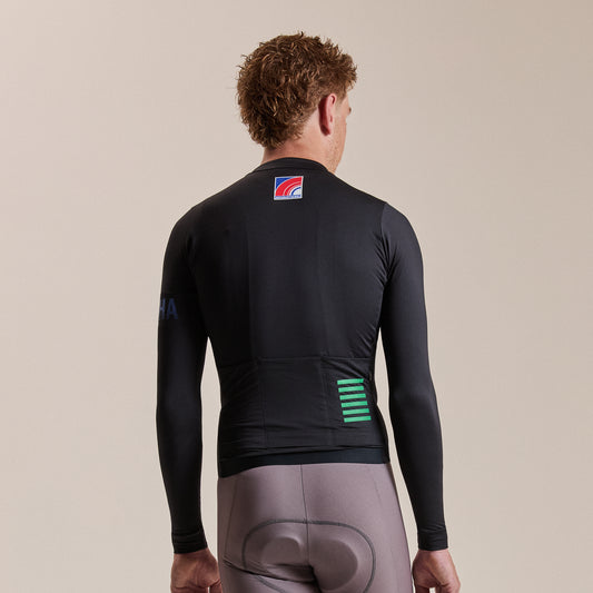 RAPHA Men Pro Team Long Sleeve Midweight Jersey Novantasei - BBL Black/Blue