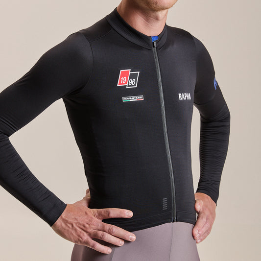 RAPHA Men Pro Team Long Sleeve Midweight Jersey Novantasei - BBL Black/Blue