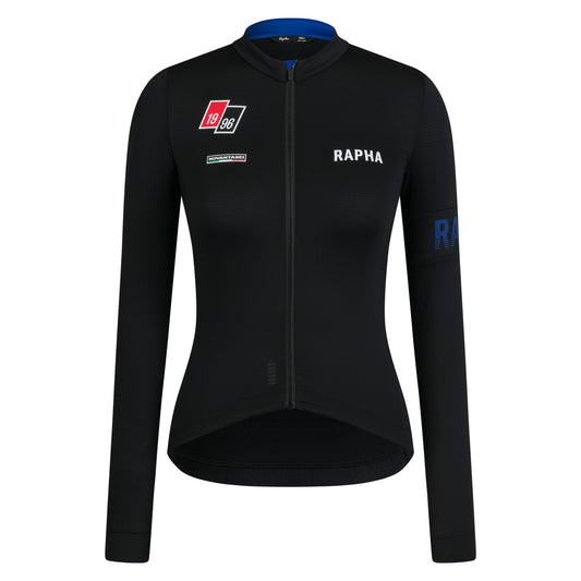 RAPHA Damen Pro Team Langarm Midweight Trikot Novantasei - BBL Schwarz/Blue