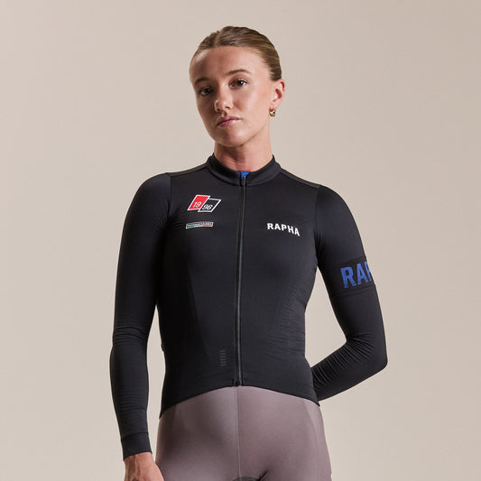 RAPHA Damen Pro Team Langarm Midweight Trikot Novantasei - BBL Schwarz/Blue
