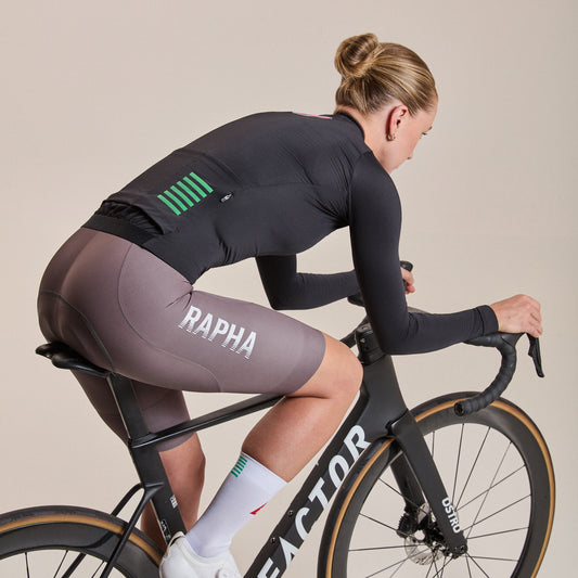 RAPHA Damen Pro Team Langarm Midweight Trikot Novantasei - BBL Schwarz/Blue