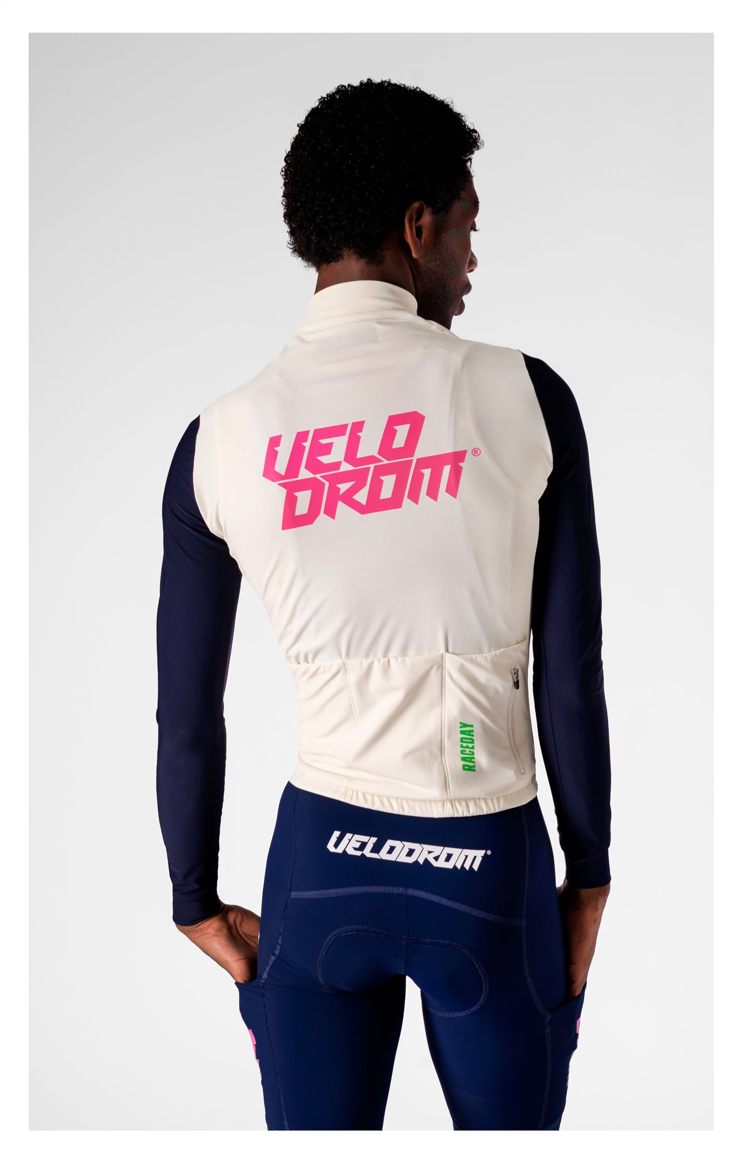 VELODROM RaceDay 3.0 Thermal Fietsshirt lange mouwen - Off Wit/Dark Navy Dual Sleeves