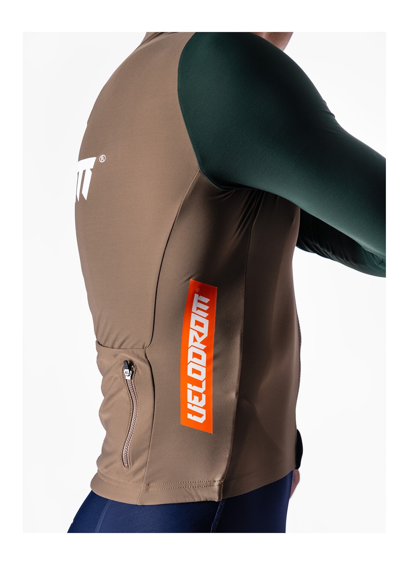 VELODROM RaceDay Thermal Langarmtrikot  - Dark Olive/Pine Groove Dual Sleeves
