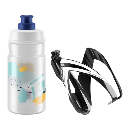 ELITE CEO BOTTLE CAGE + JET BIDON KIT - CLEAR BLUE