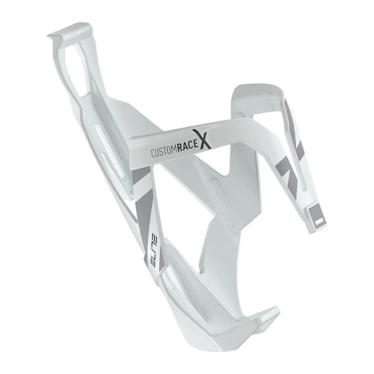 ELITE CUSTOM RACE X BOTTLE CAGE - WHITE GLOSSY/GREY