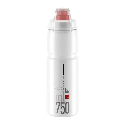 ELITE JET MTB BOTTLE BIDON 750ML - CLEAR/RED