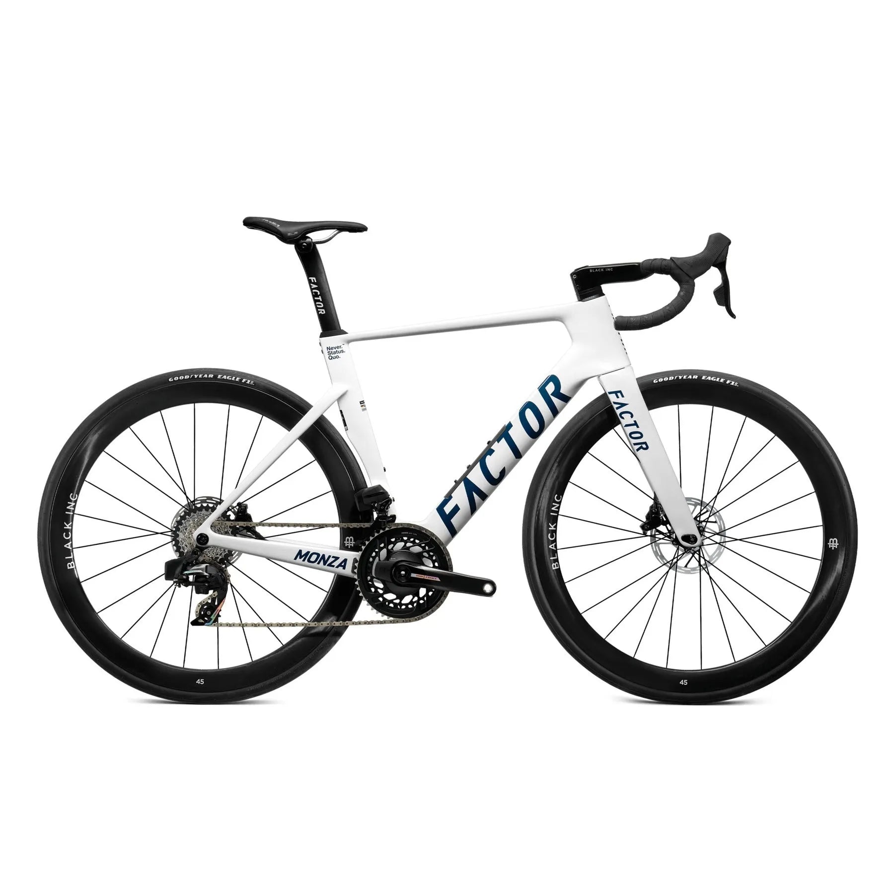 FACTOR Monza Black Inc Wheels 450 Road Bike - Pearl White