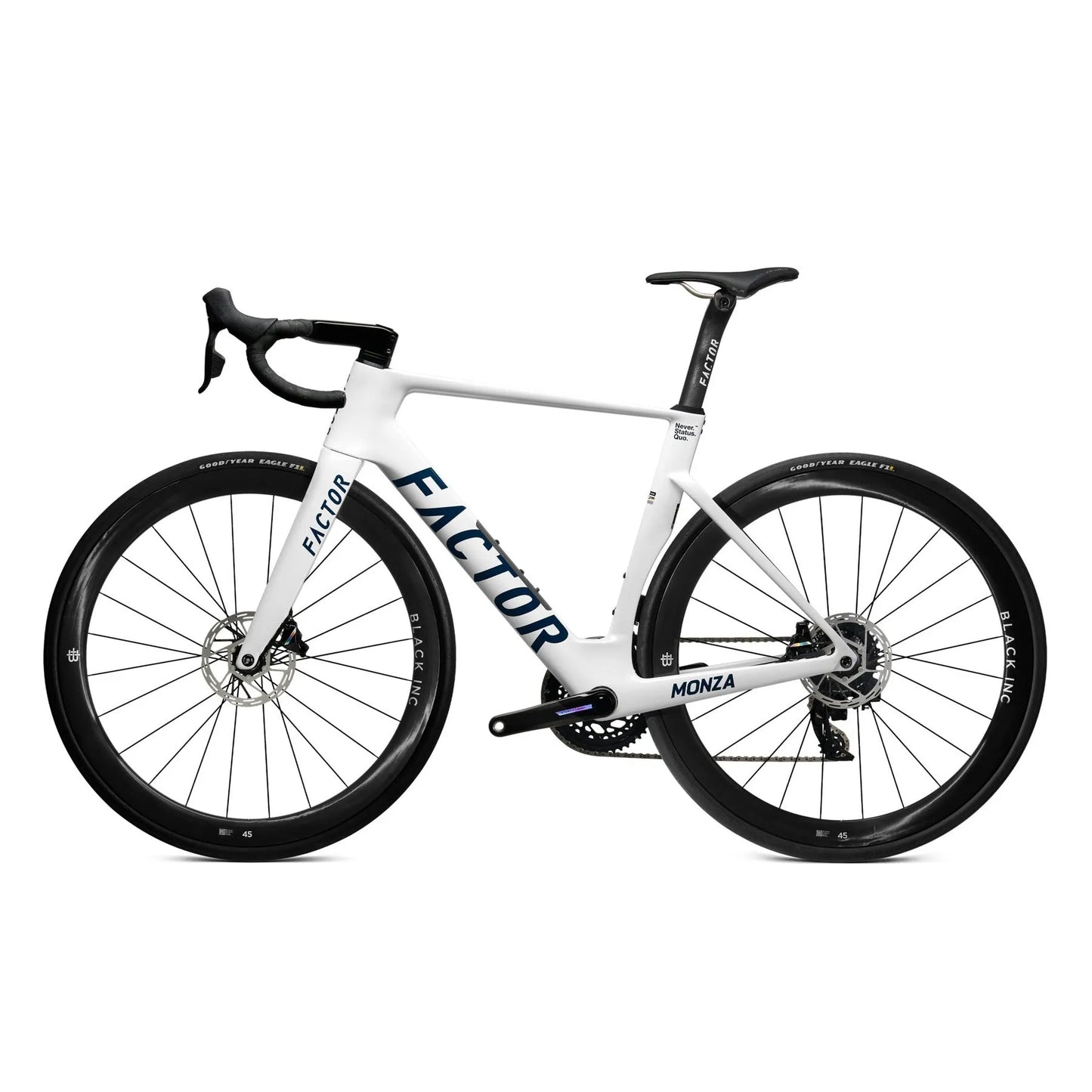 FACTOR Monza Black Inc Wheels 450 Road Bike - Pearl White