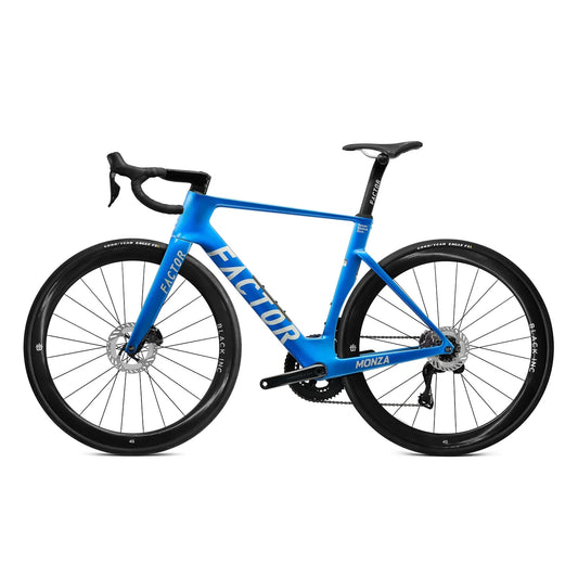 FACTOR Monza Black Inc Wheels 450 Road Bike - Solar Blue