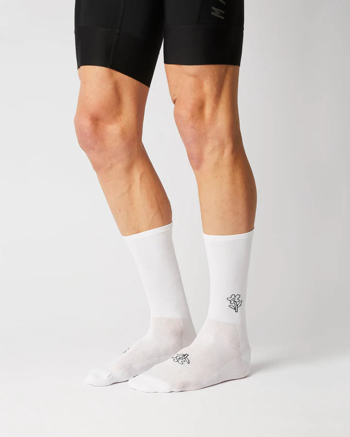 rennrad socken fingers crossed FINGERSCROSSED Classic Iconic Flower - Weiß | Velodrom Cycling Store Military Canteen Cup Aaron Ergonomic Fahrrad-Lenkergriffe mit Bundle:2 Car Hoodies