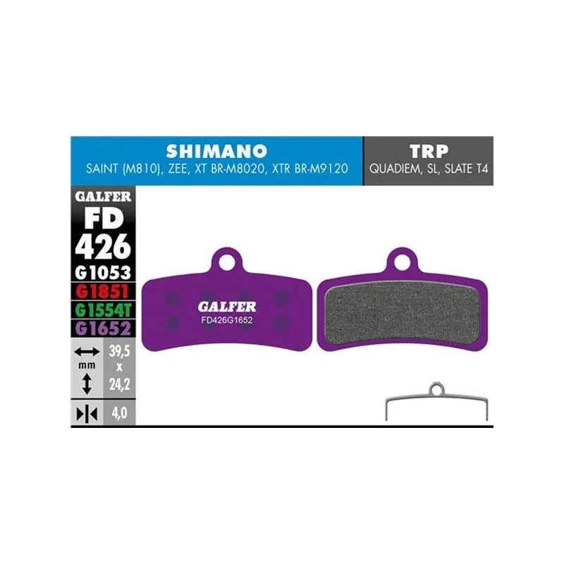GALFER EBike Shimano Saint M810, XT M8020, XTR 9120, MT520 BRAKE PADS - Purple