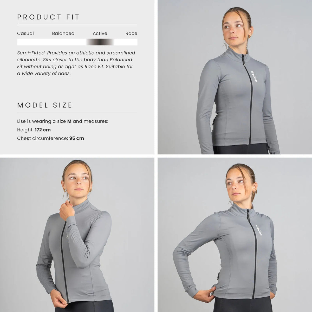 GRIPGRAB Women's RIDE Thermal Long Sleeve Jersey - GREY