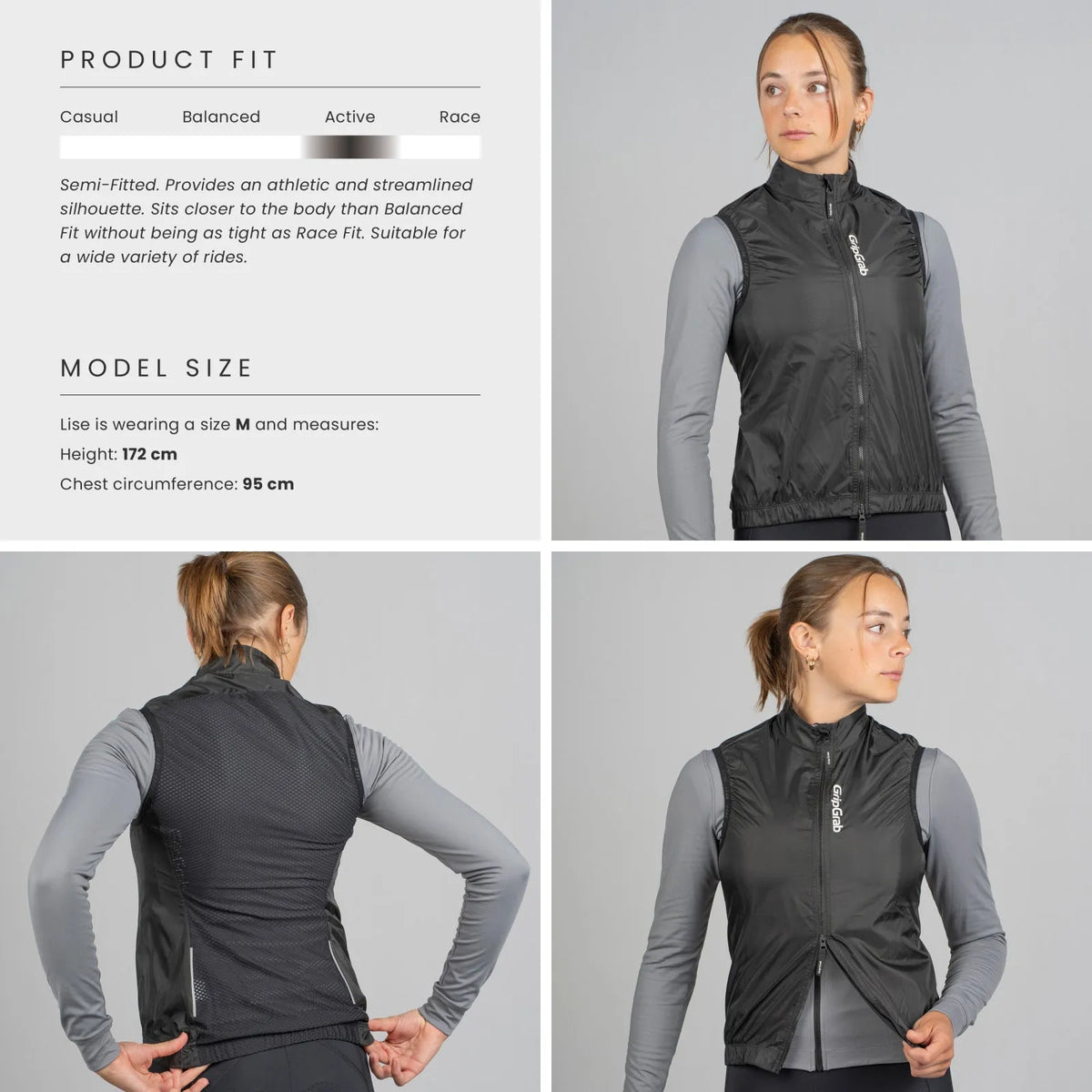 GRIPGRAB Women's RIDE Windproof Vest - BLACK