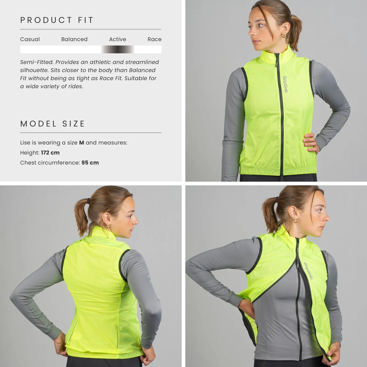 GRIPGRAB Women's RIDE Windproof Vest - YELLOW HI-VIS