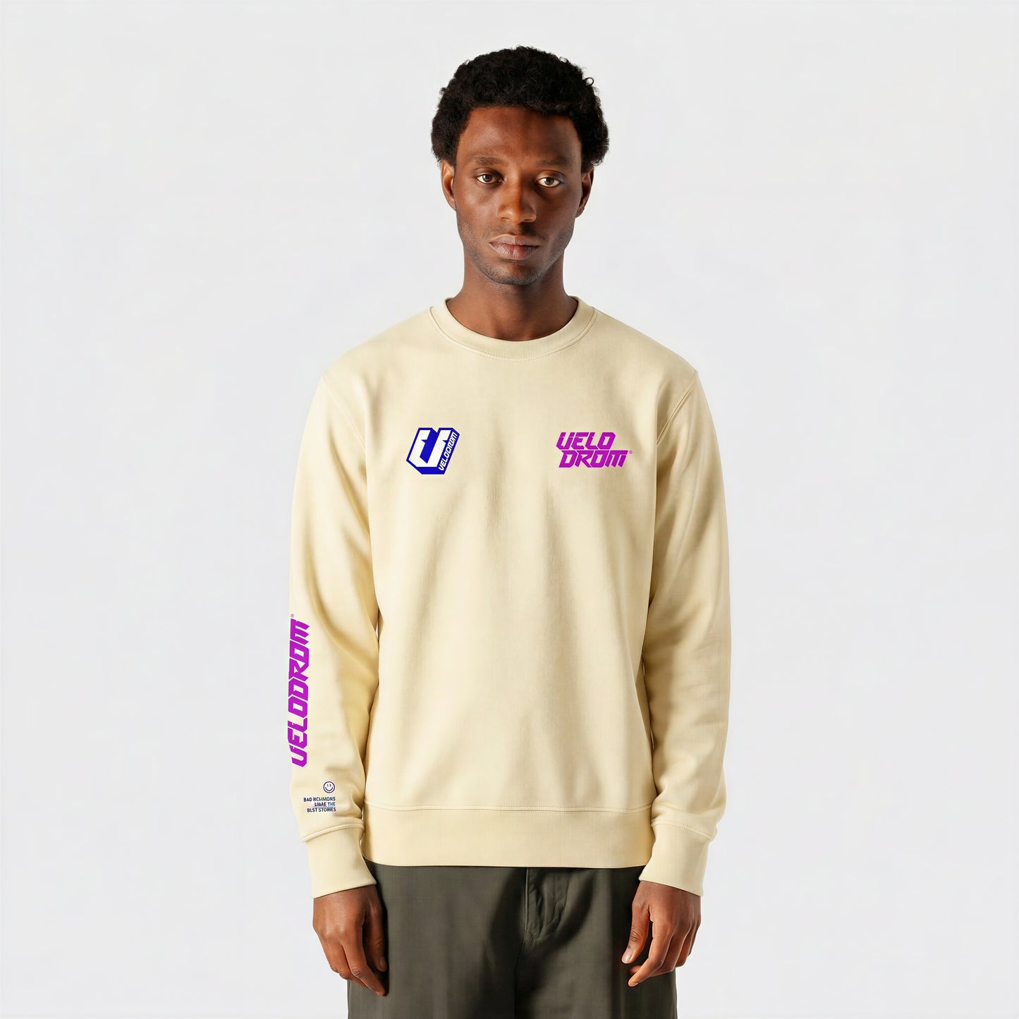 VELODROM Casual Sweatshirt - Vanilla/Neon