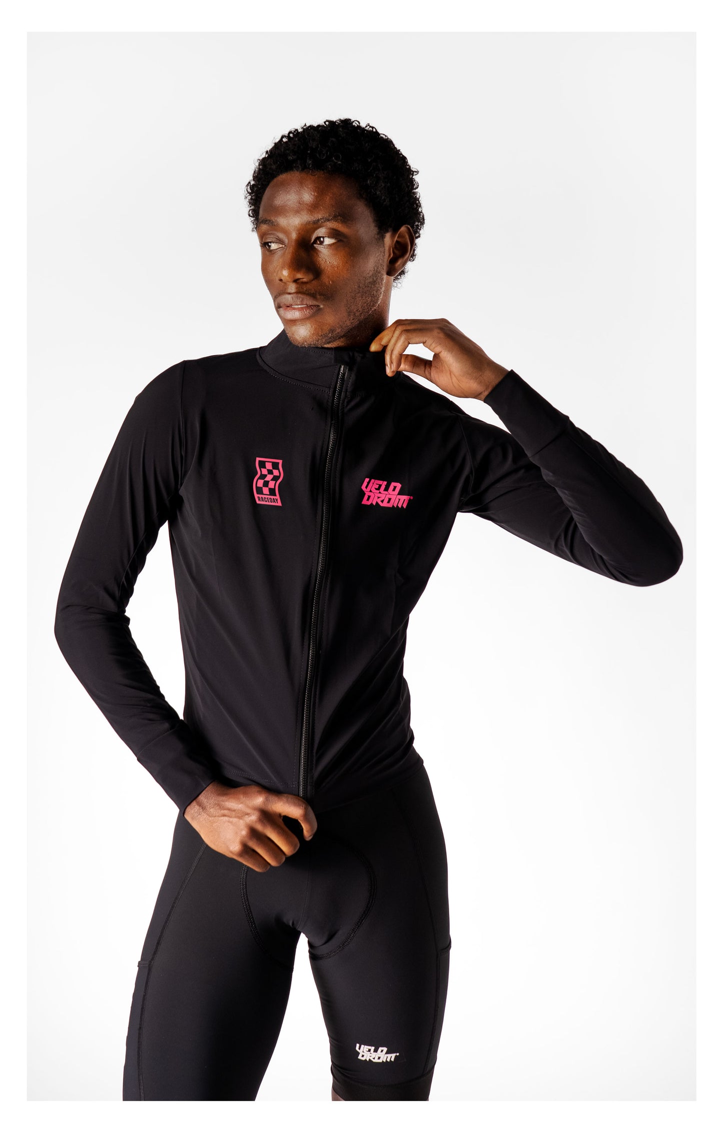 VELODROM RaceDay Light Jacket 3.0 - Black/Fade Pink