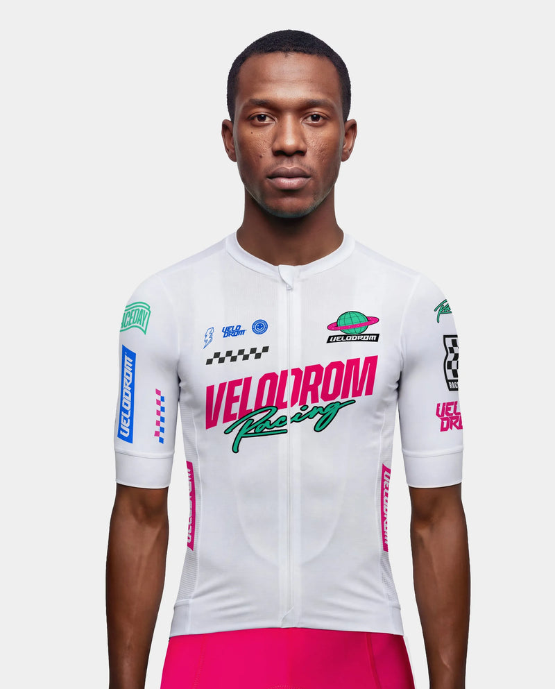 VELODROM Raceday 4.0 Jersey Team - Vivid Pink/White/Green