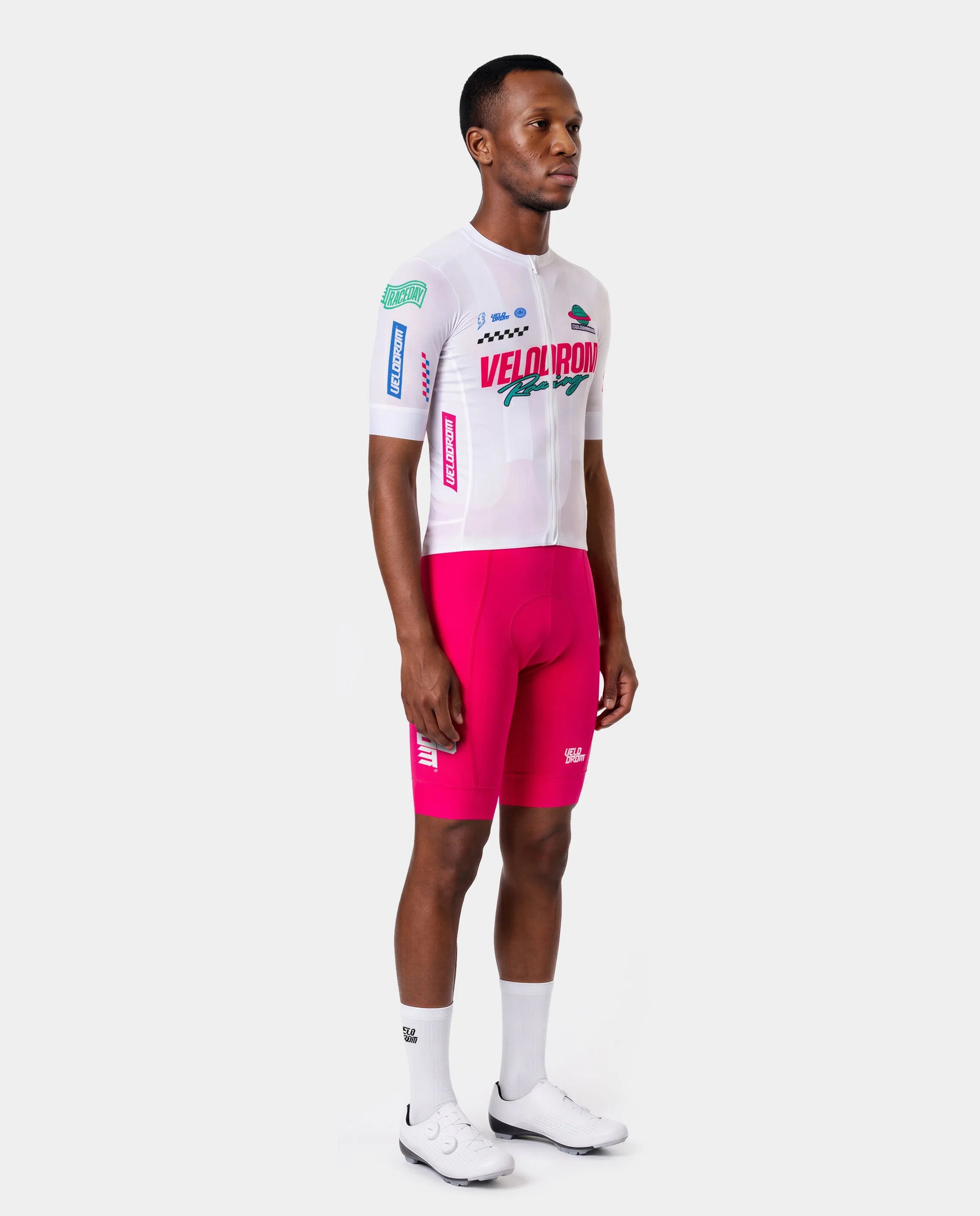 VELODROM Raceday 4.0 Jersey Team - Vivid Pink/White/Green
