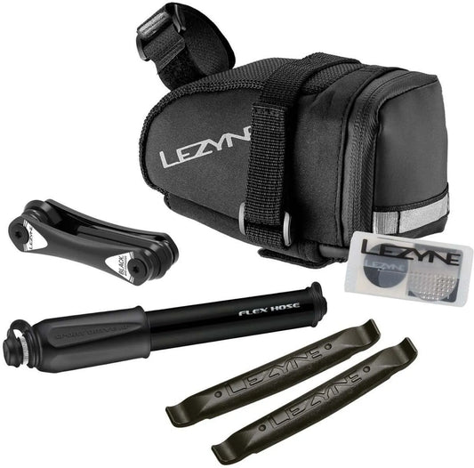 LEZYNE CADDY SADDLE BAG WITH HAND PUMP - BLACK