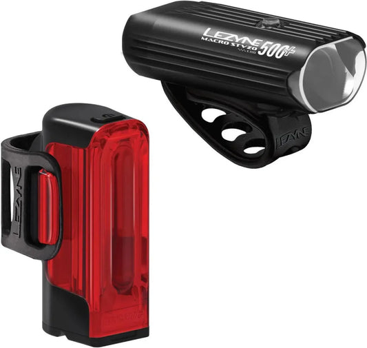 LEZYNE MACRO STVZO 500+ / STRIP+ STVZO LIGHT SET - BLACK