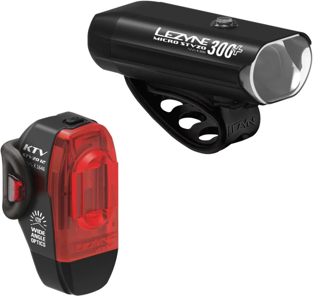 LEZYNE MICRO STVZO 300+ / KTV DRIVE STVZO LIGHT SET - BLACK