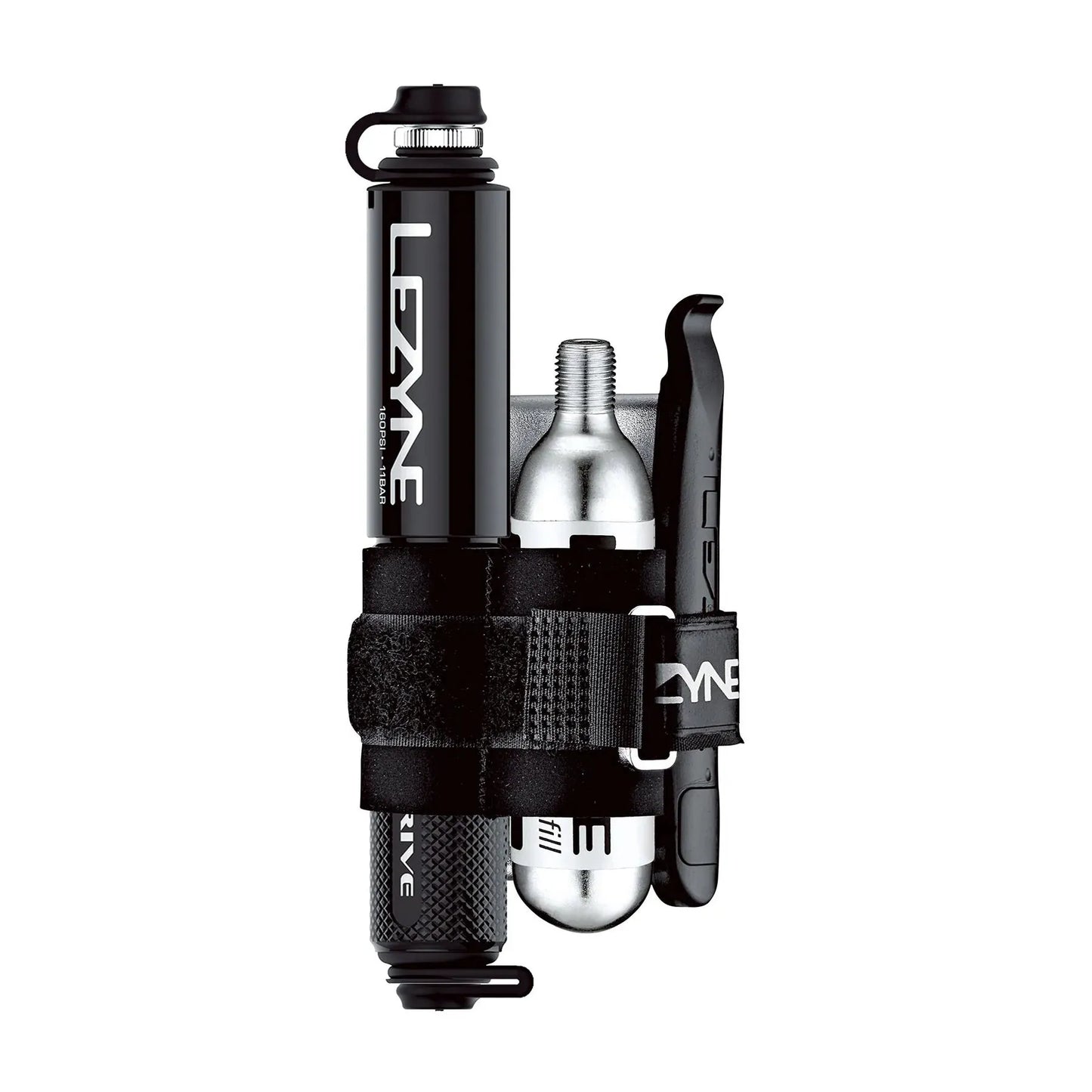 LEZYNE POCKET DRIVE LOADED GLOSS CO2 + PUMP - BLACK