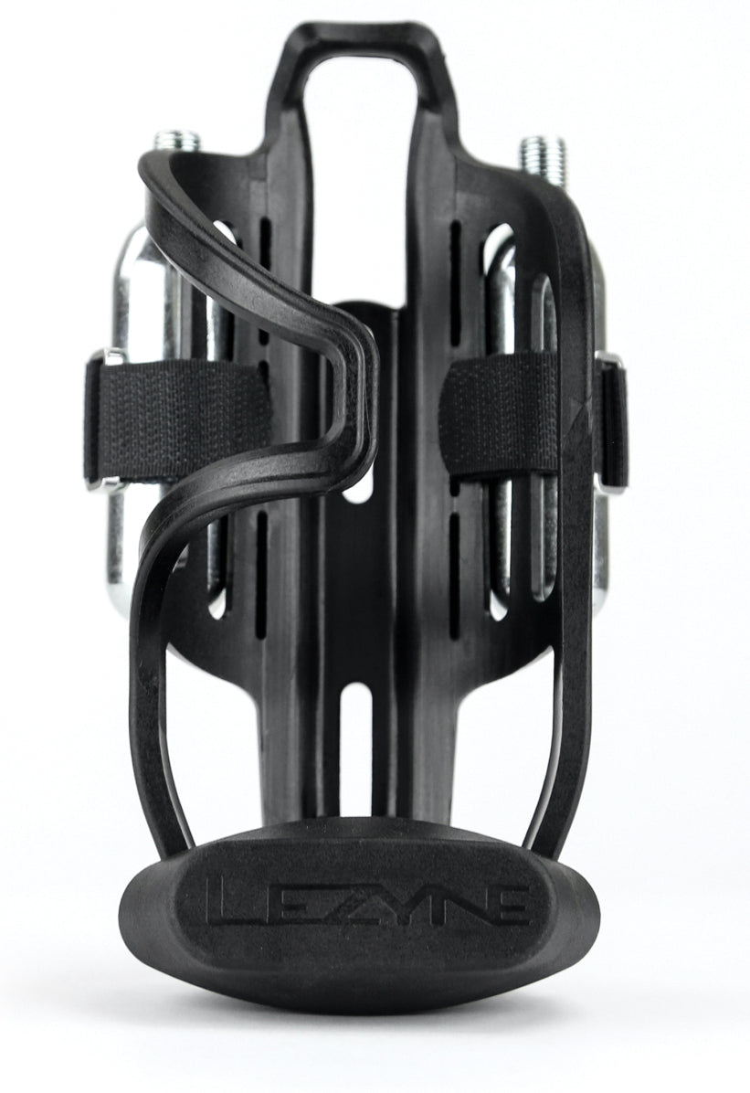 LEZYNE TUBELESS FLOW WATER BOTTLE CAGE WITH CO2 CARTRIDGES - BLACK