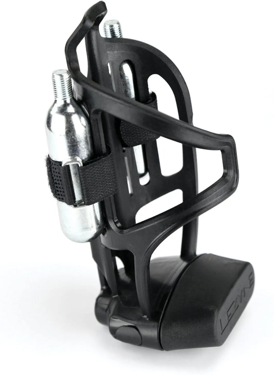 LEZYNE TUBELESS FLOW WATER BOTTLE CAGE WITH CO2 CARTRIDGES - BLACK