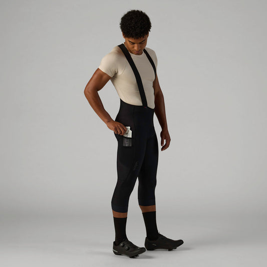 VELOCIO Luxe Thermal 3/4 Cykelbukser med seler Cykelbukser med seler Tights - Sort