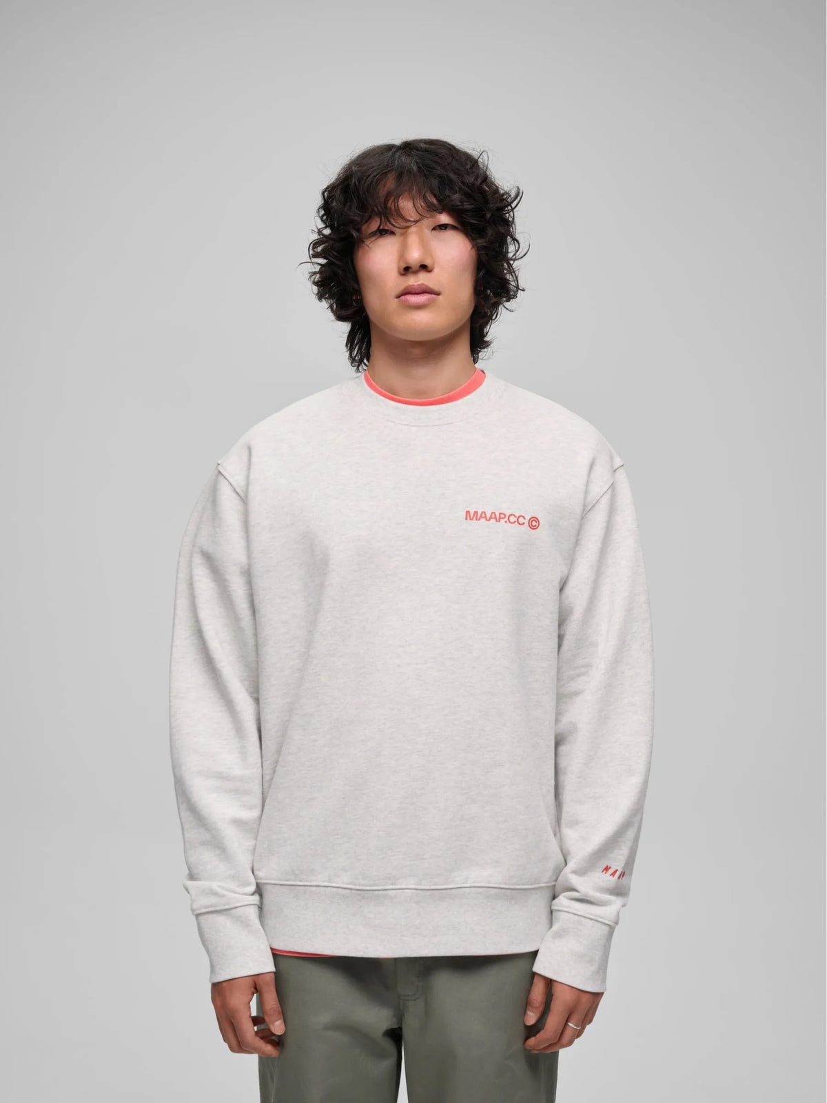 MAAP ESSENTIALS CC CREW - LIGHT GREY MARLE