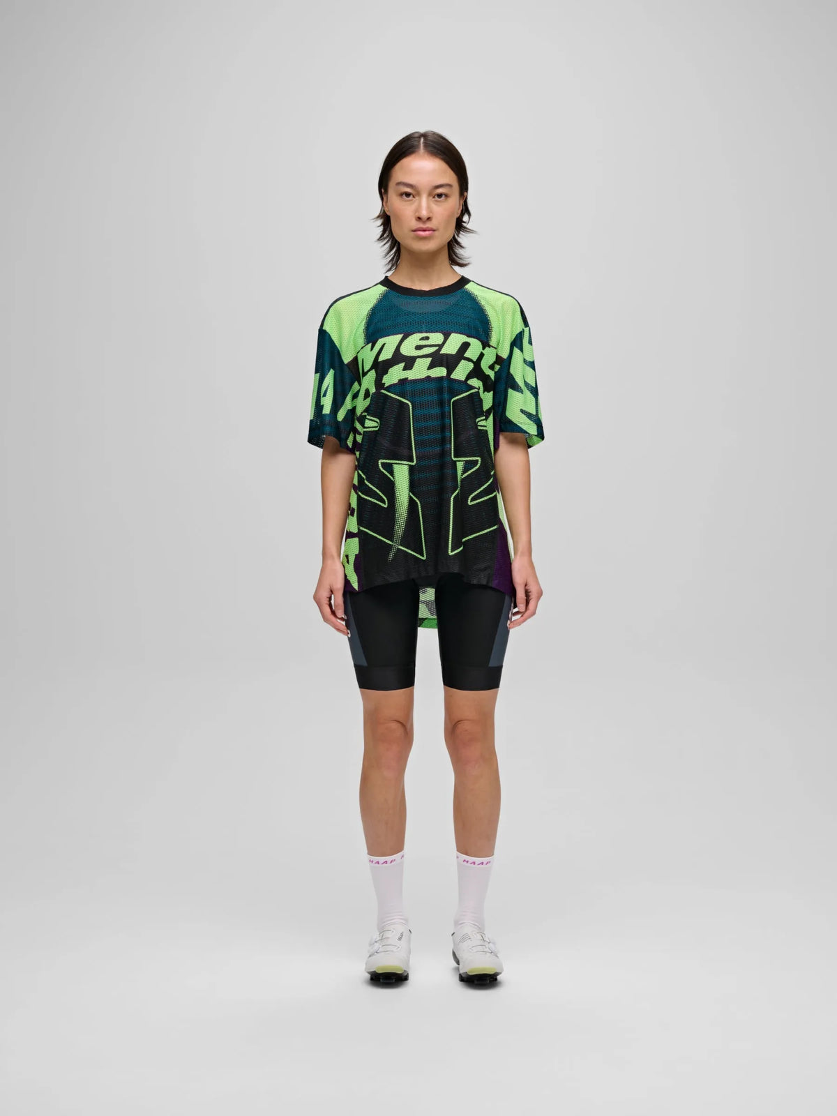 MAAP MESH SHORT SLEEVE TEE - BLACK/ACID LIME