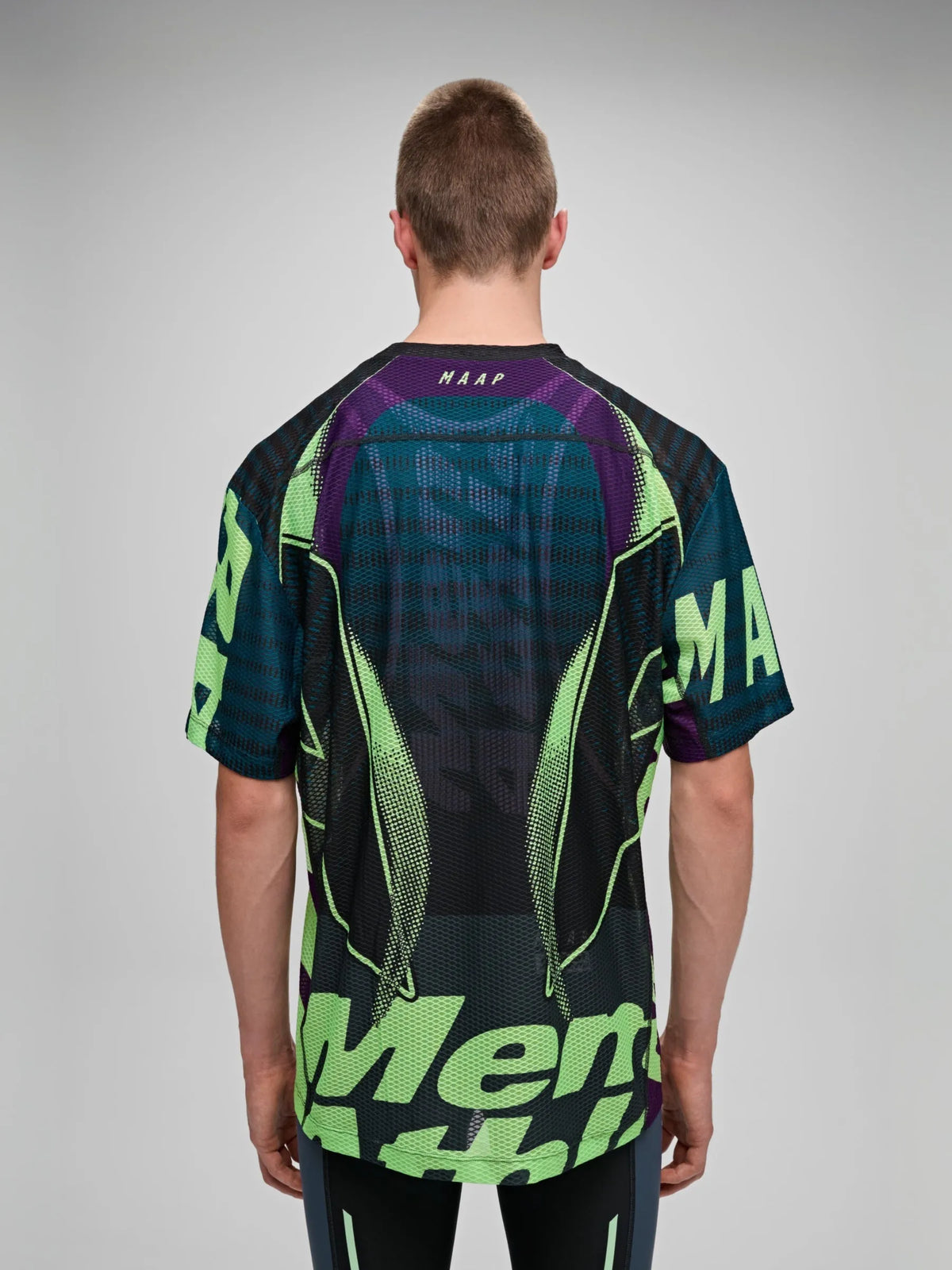 MAAP MESH SHORT SLEEVE TEE - BLACK/ACID LIME