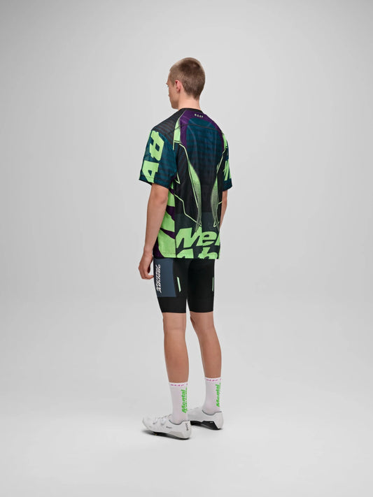 MAAP MESH SHORT SLEEVE TEE - BLACK/ACID LIME