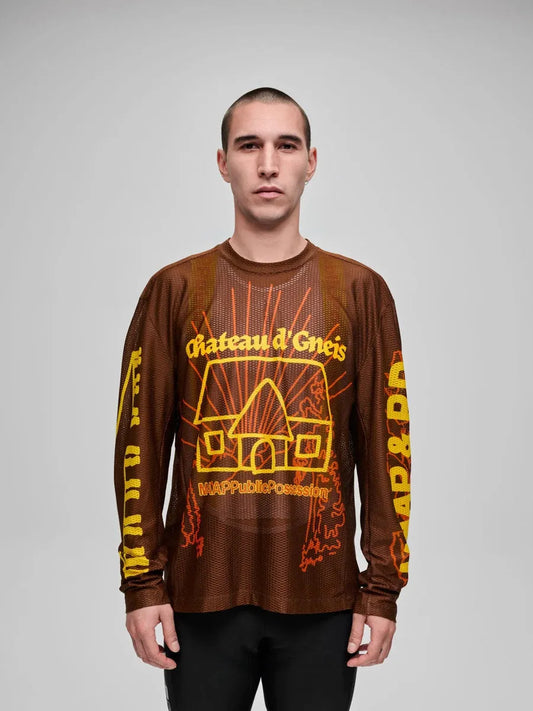 MAAP + PUBLIC POSSESSION MESH LONG SLEEVE TEE - UMBER