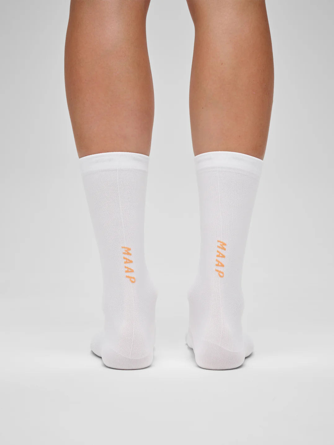 MAAP Team Socks Long - White/ Faded Fluoro Orange