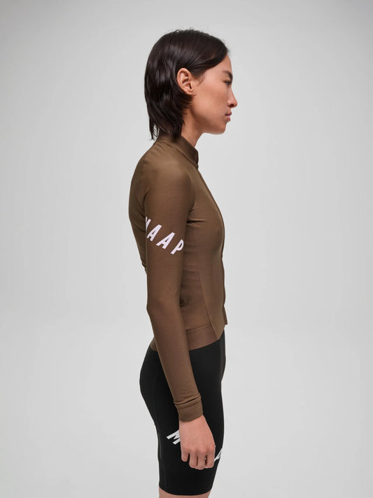 MAAP WOMEN APEX AEON THERMAL LONG SLEEVE JERSEY - ESPRESSO