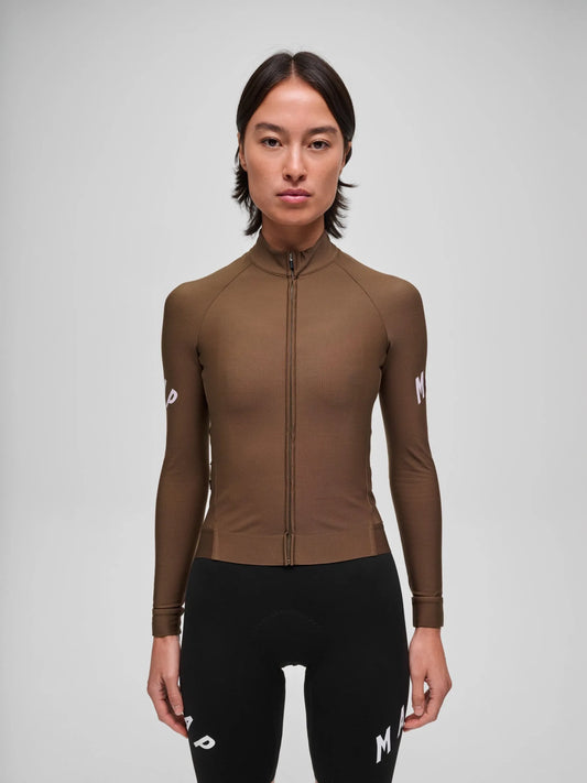 MAAP WOMEN APEX AEON THERMAL LONG SLEEVE JERSEY - ESPRESSO