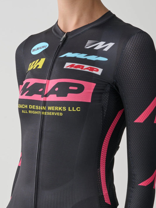MAAP X BLEACH Pro Air LS Women Jersey - Black/Chrome