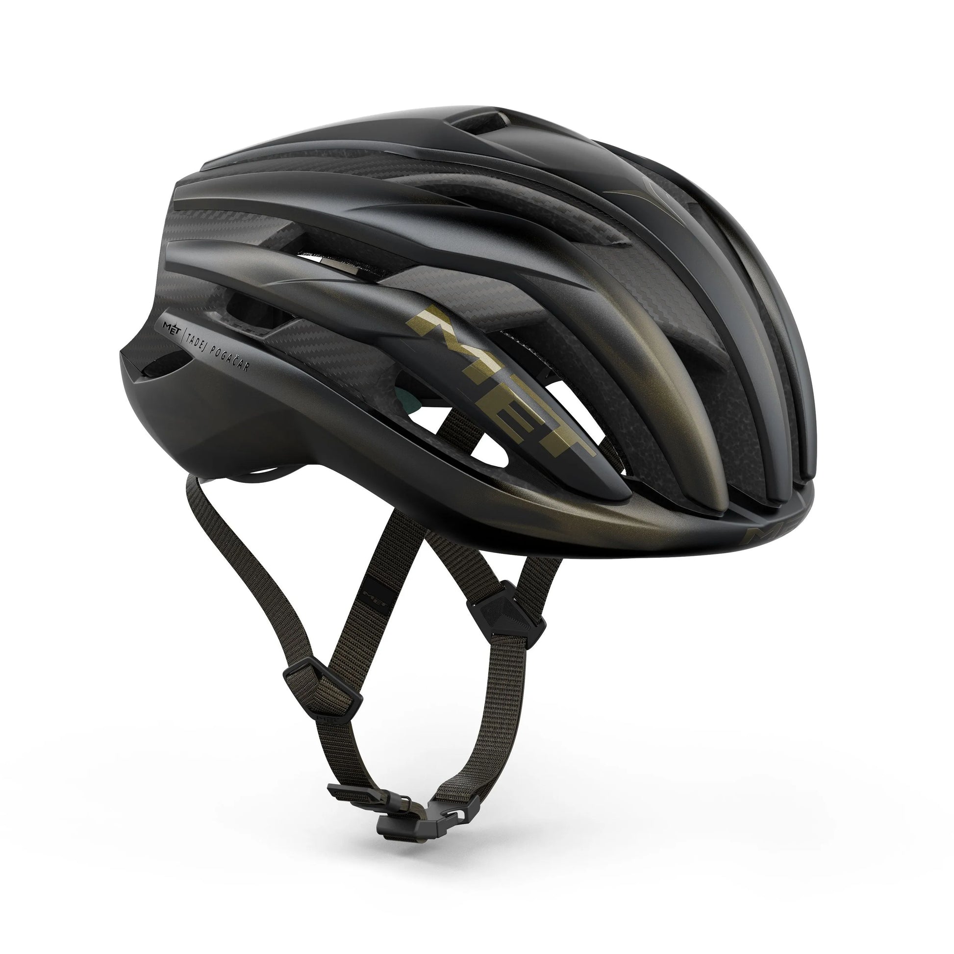 MET Trenta 3K Carbon MIPS Cycling Helmet - Tadej Pogacar Black Gold 2025