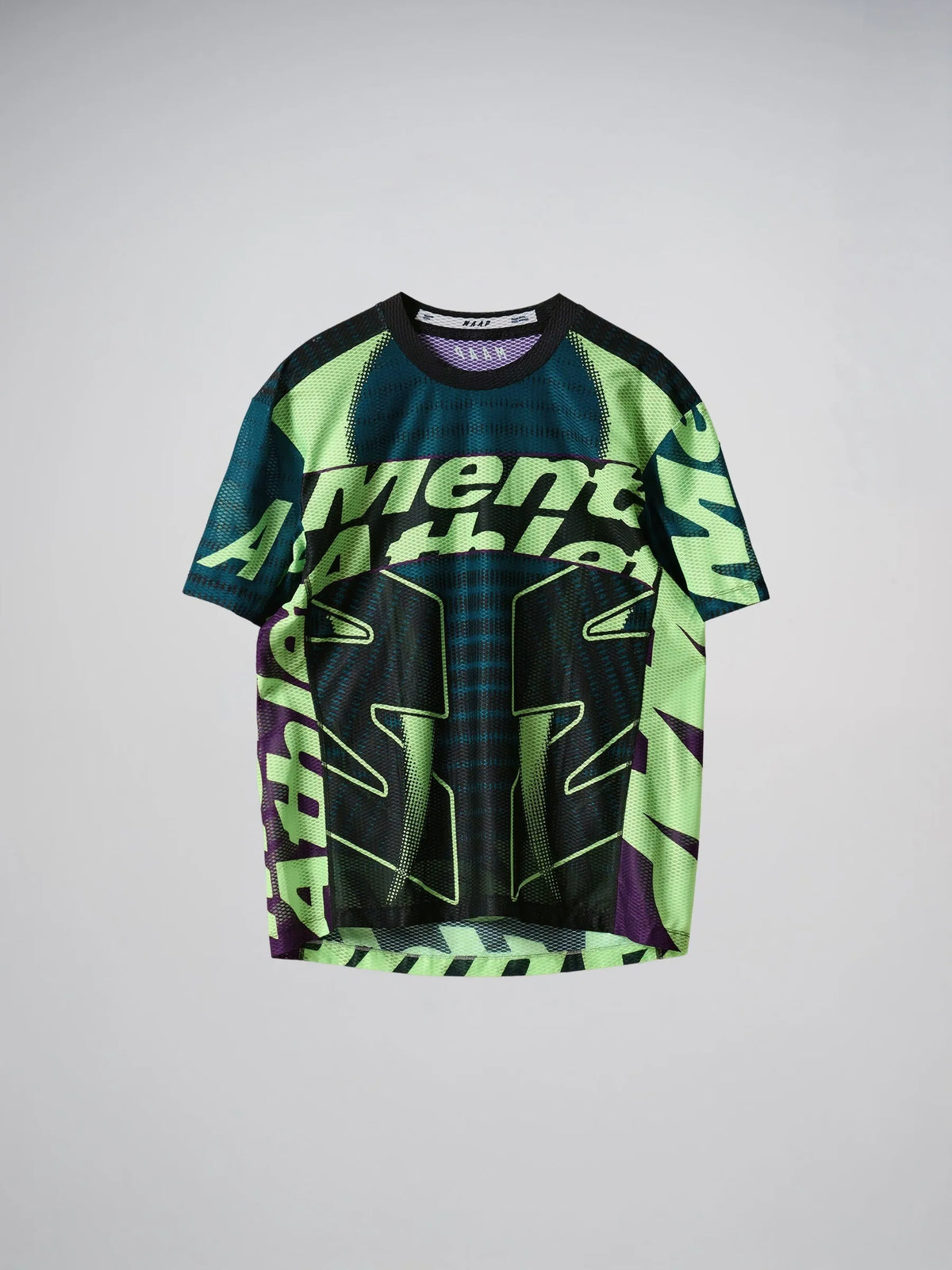 MAAP MESH KRÁTKÝ RUKÁV DRES - BLACK/ACID LIME