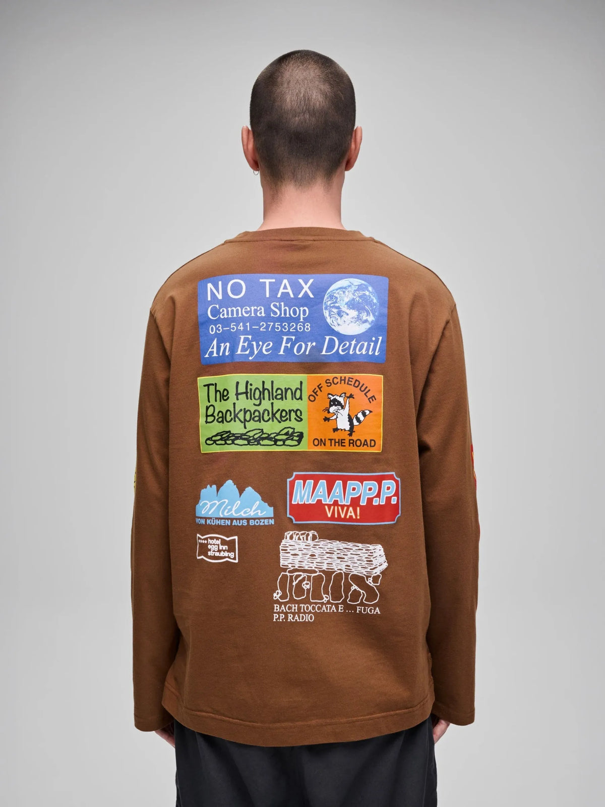 MAAP + PUBLIC POSSESSION DLOUHÉ TRIČKO S DLOUHÝM RUKÁVEM - BROWN