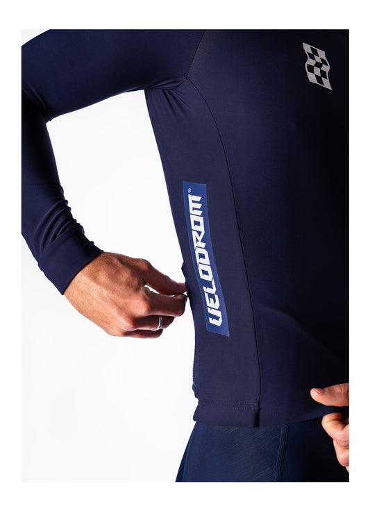 VELODROM RaceDay 2.0 Thermal Langarmtrikot - Navy/Weiß