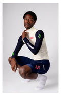 VELODROM RaceDay 3.0 Thermal Long Sleeve Jersey - Off White/Dark Navy Dual Sleeves