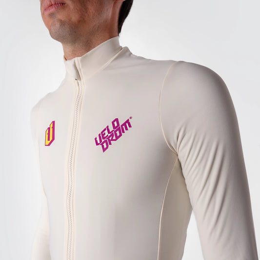 VELODROM RaceDay Thermal Maillot Ciclismo Manga Larga - Off Blanco/Neon