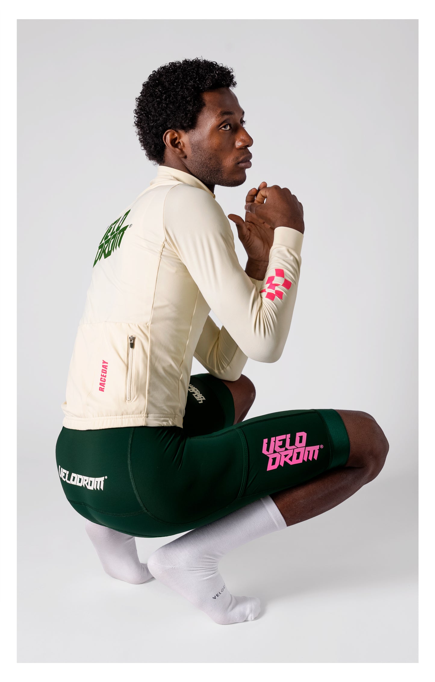 VELODROM RaceDay 3.0 Thermal Long Sleeve Jersey - Off White/Teal